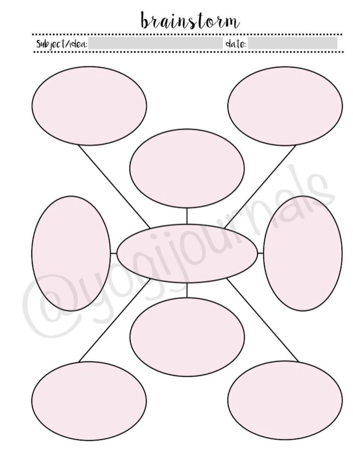 Brainstorm / Mind Map Printable Etsy