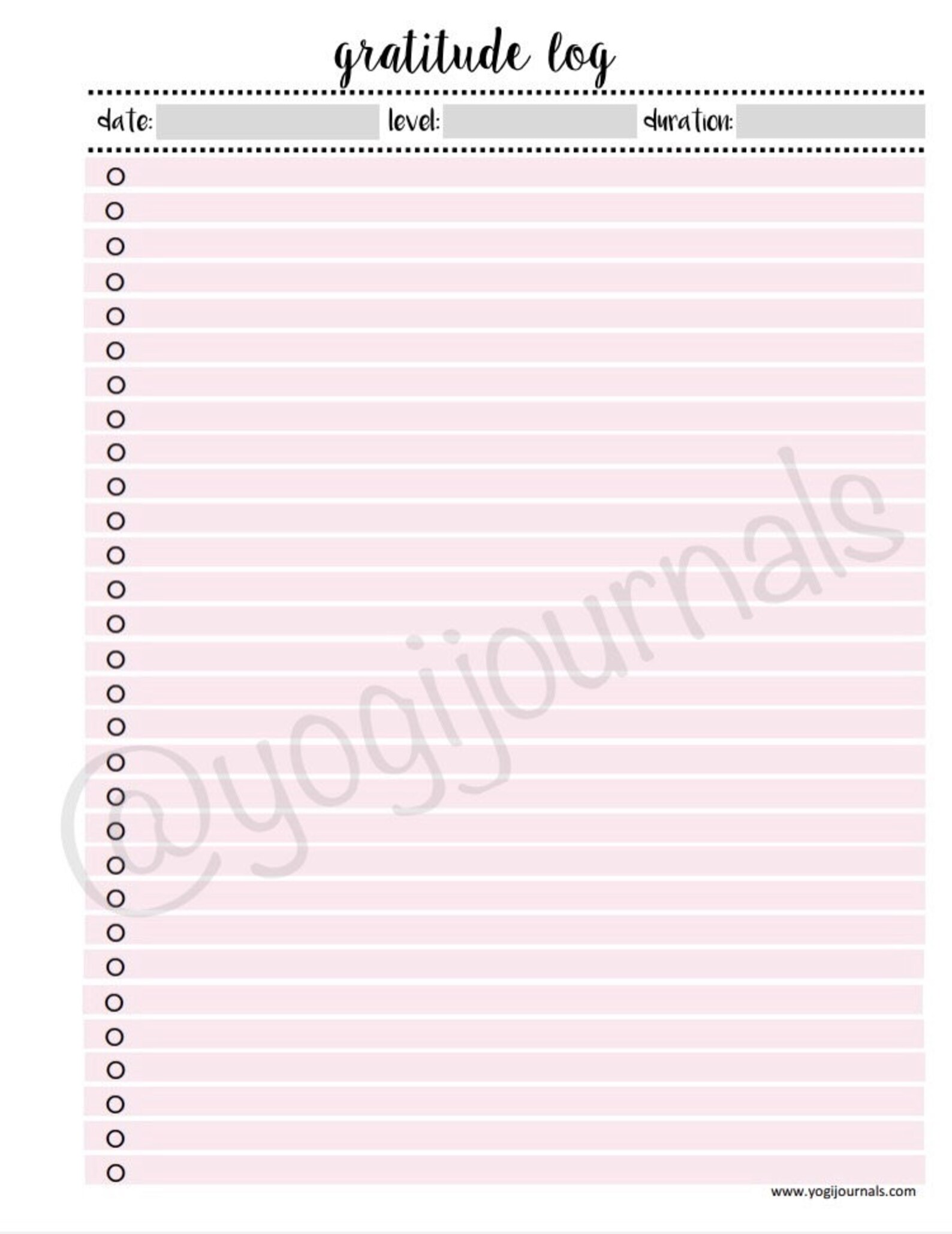 Gratitude Log Journal Printable - Etsy