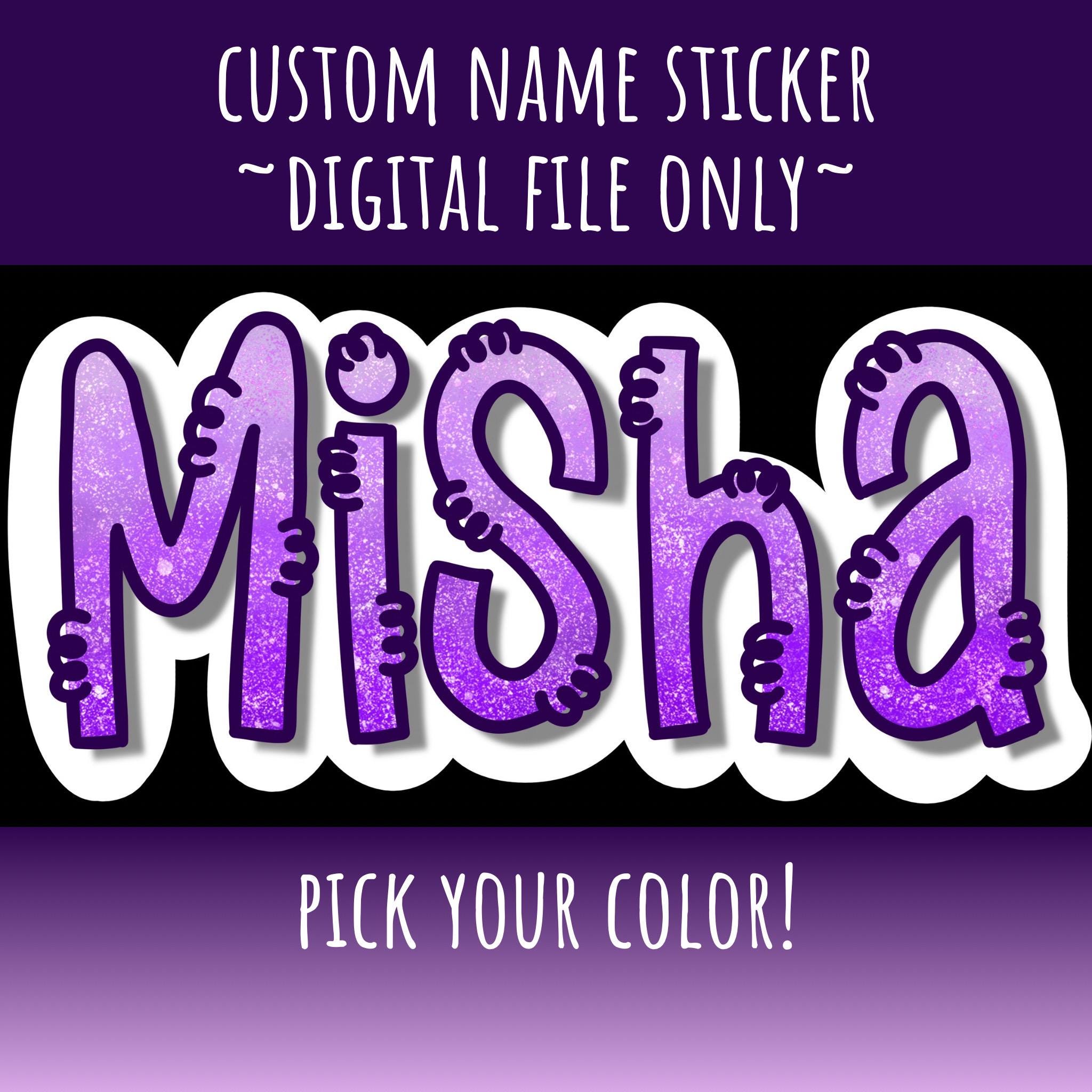 Name Sticker Design Copy Custom Name Sticker Design Digital File | Personalized Hand Drawn ...
