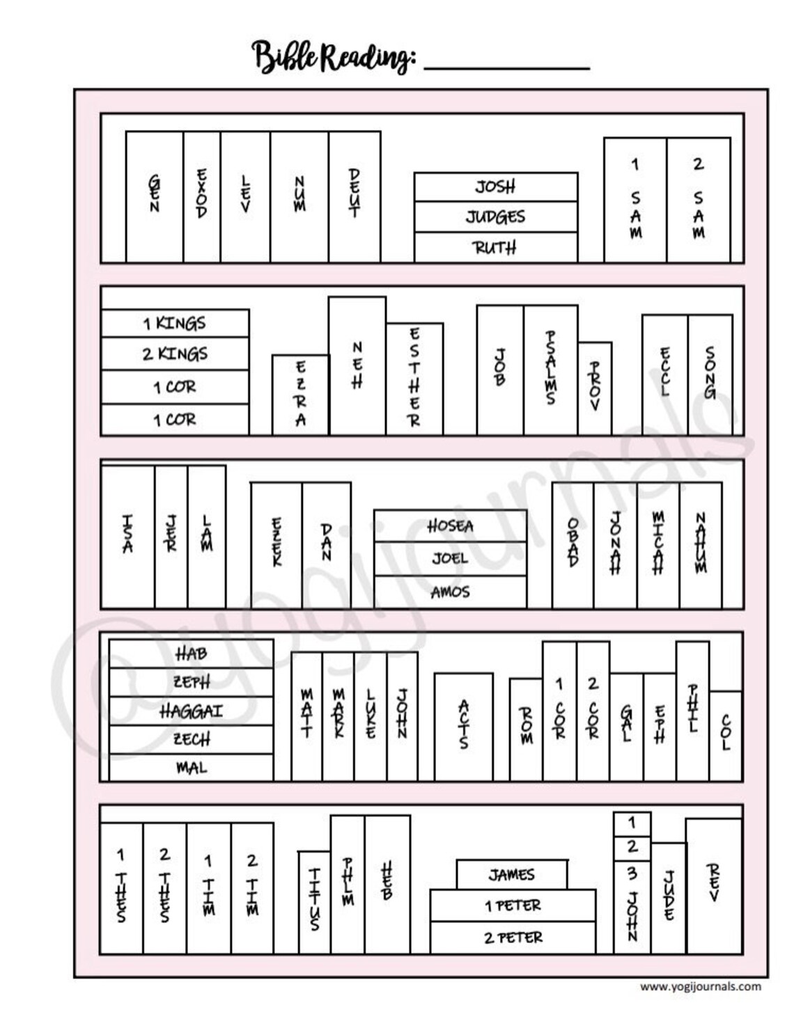 Bible Reading Log Printable - Etsy