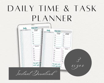 Planificador diario de tiempo y tareas, para imprimir o digitalizar