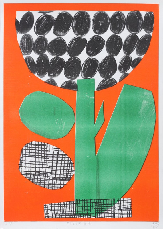 Riso A2 art print: Tulip #1, by Atelier Bingo