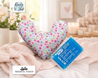 Post Surgery Comfort Pillow Set: Mastectomy, Lumpectomy Heart Pillow with Hot/Cold Pack