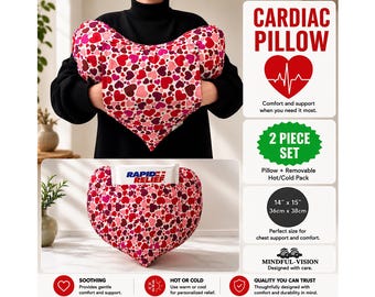 XL Heart Surgery Recovery Hug Pillow with Pockets & Gel Pack: Post-Op Comfort
