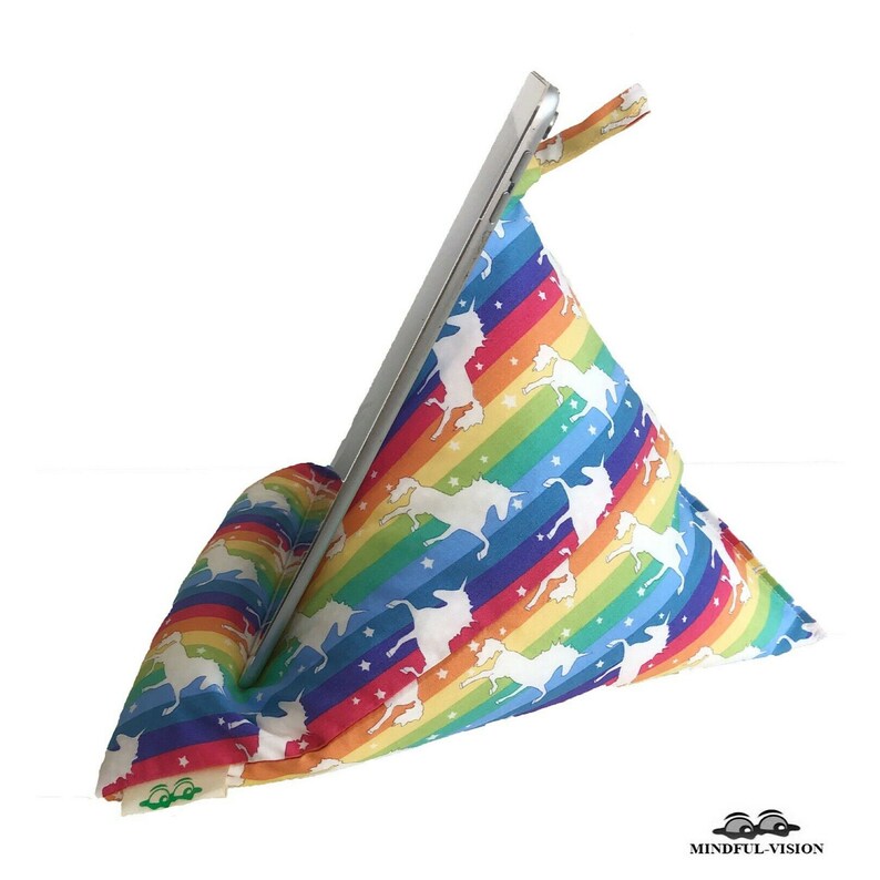 Rainbow Unicorns Ipad Tablet Phone Bean Bag Cushion Pillow Etsy UK