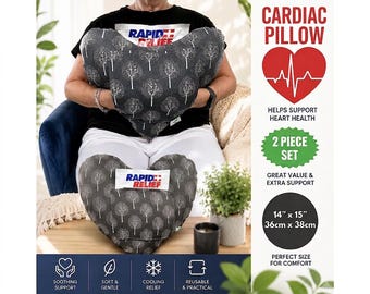 XL Heart Surgery Recovery Hug Pillow with Pockets & Gel Pack: Post-Op Comfort