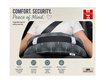 XL Abdominal Surgery Recovery Pillow: Handmade Cotton Seatbelt Cushion