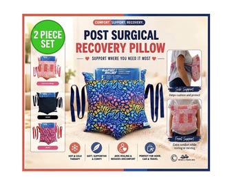 Post-Surgery Recovery Pillow with Waist Tie & Hot/Cold Pack