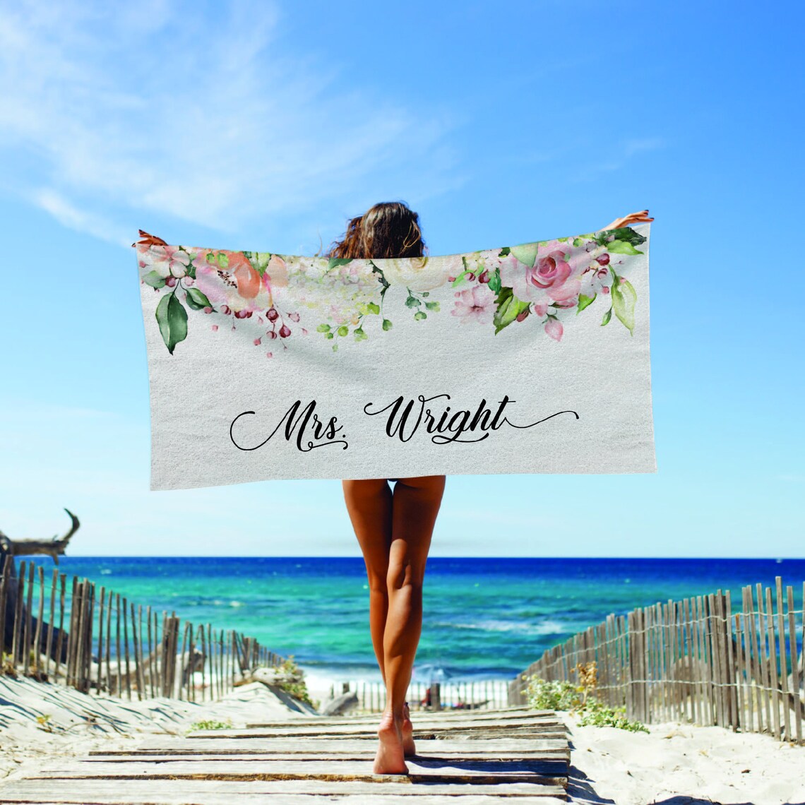 Personalized Mrs Beach Towel Honeymoon Beach Towel Honeymoon Etsy