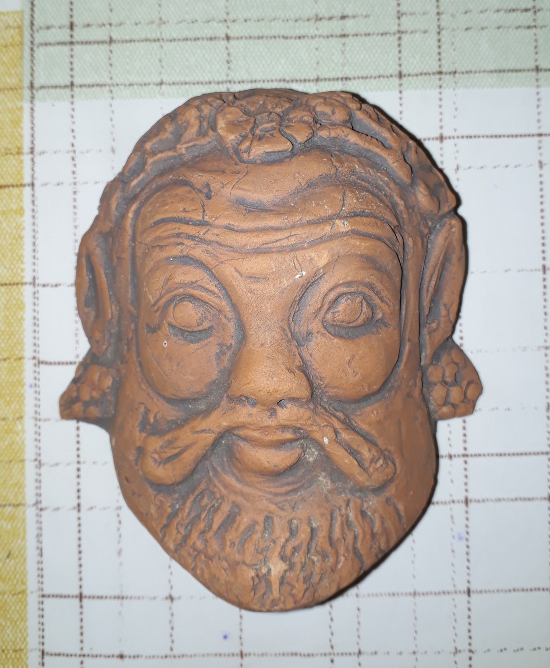 Testa Dio Del Vino Etrusco in Gesso Dipinto - Etsy