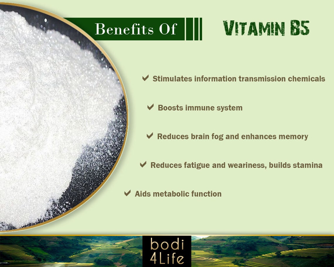 Vitamin B5 Pantothenic Powder 100 Purity Lab Grade 2oz Etsy