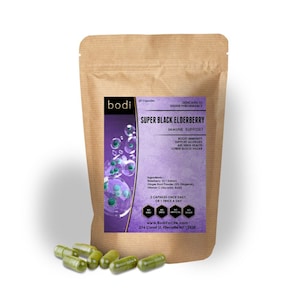 Super Black Elderberry Capsule 100% Pure Natural Hand Crafted