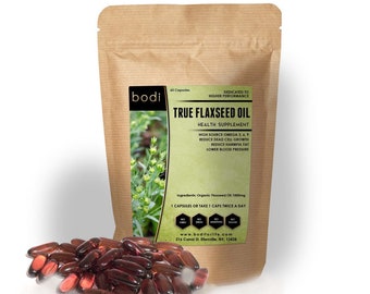 True Flaxseed Oil 1000mg Capsule 100% Pure Natural Hand Crafted