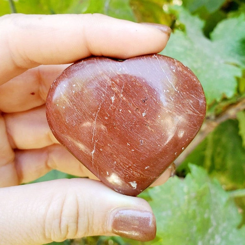 1 Red Jasper Heart Large 2 Inch Polished Brecciated Jasper Etsy