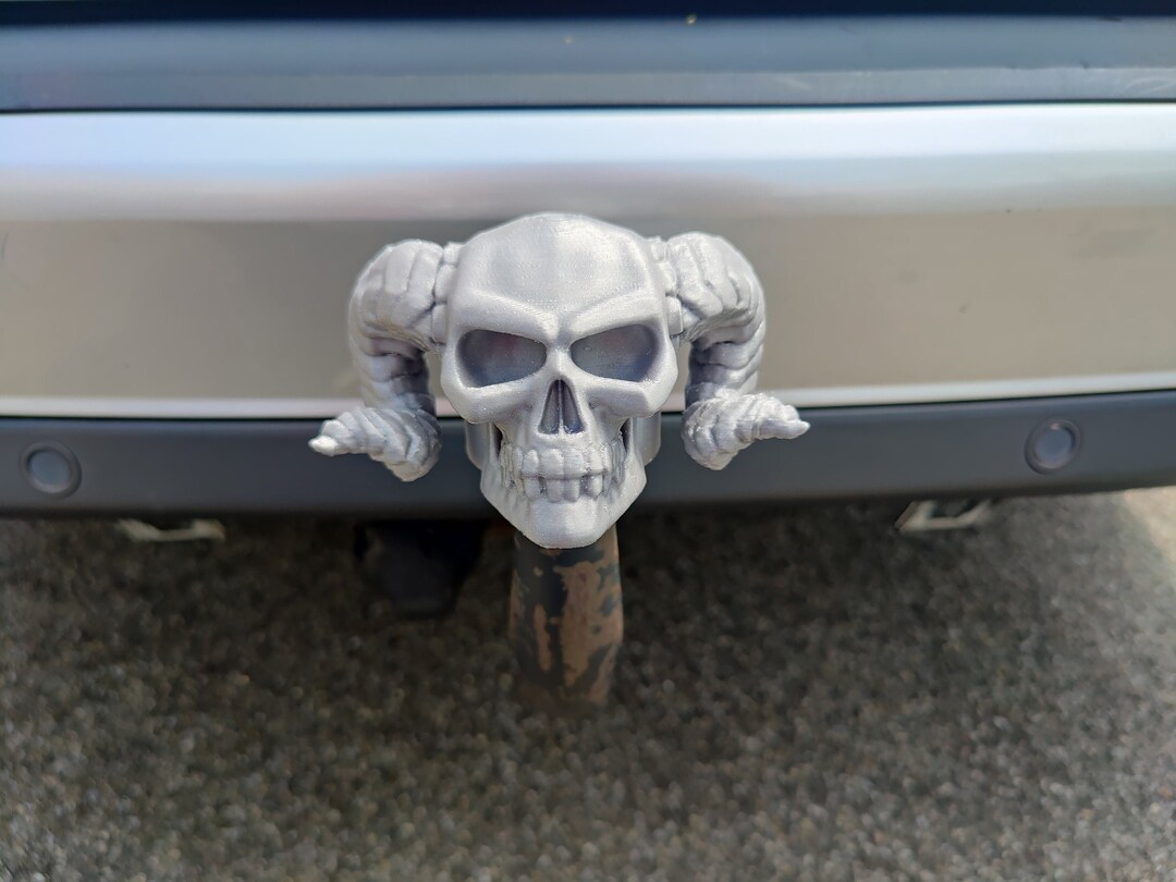 Demon Skull Curled Horns Trailer Tow Hook / Hitch Cover Etsy