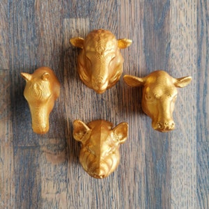 Juego de perillas de cajón de animales de granja o individuales