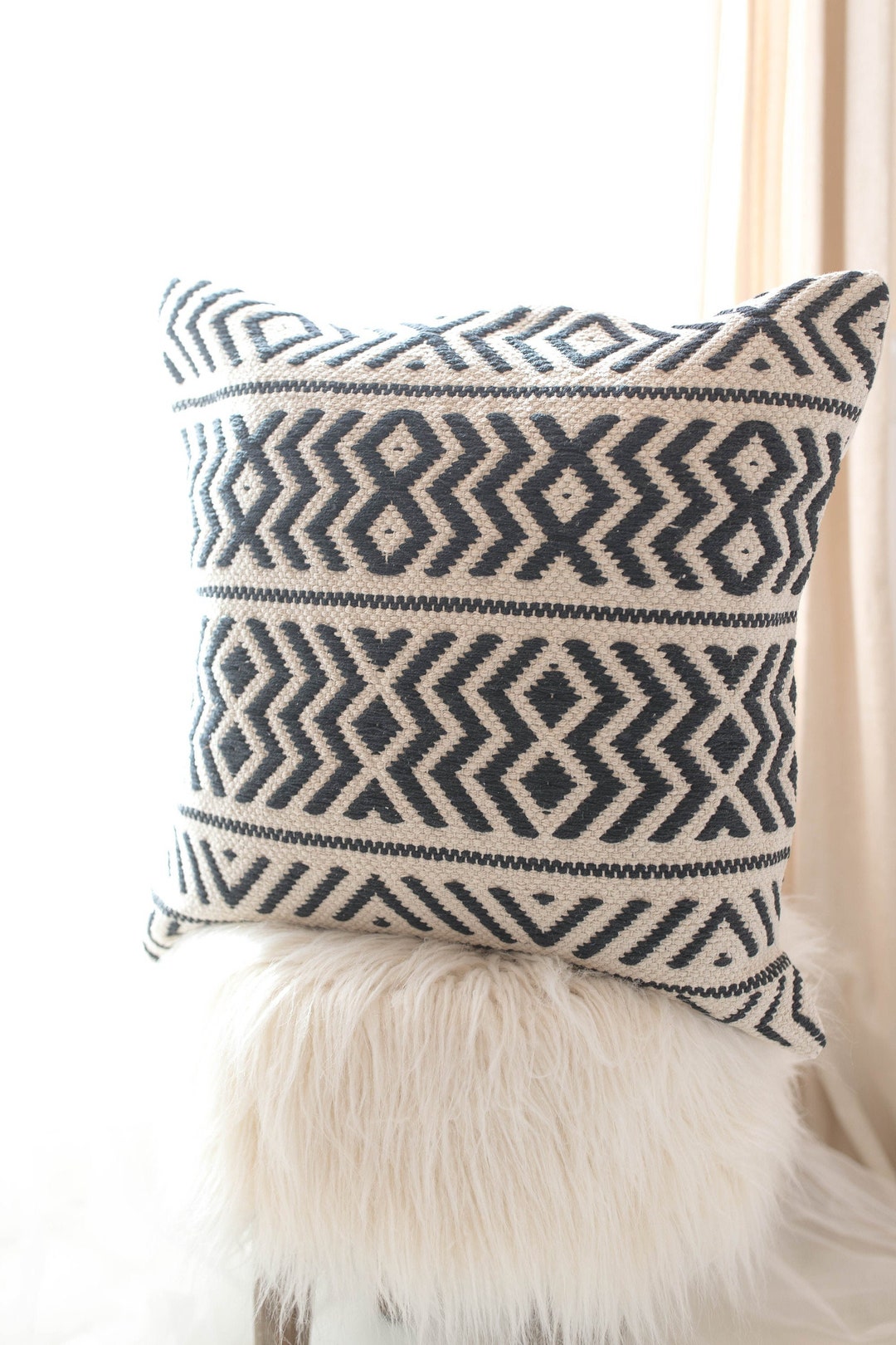 Geometric Pillow Cover handwoven Pillow Cushion Bohemian Etsy