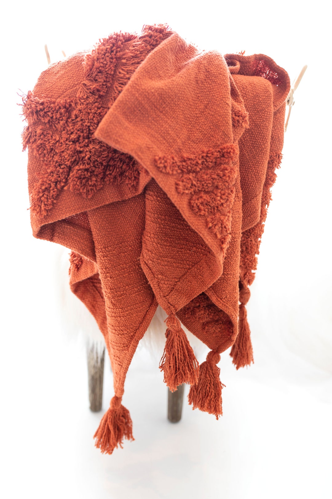 Burnt orange throw blanket sale