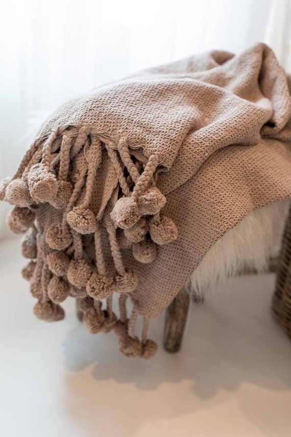 Taupe throw blanket sales