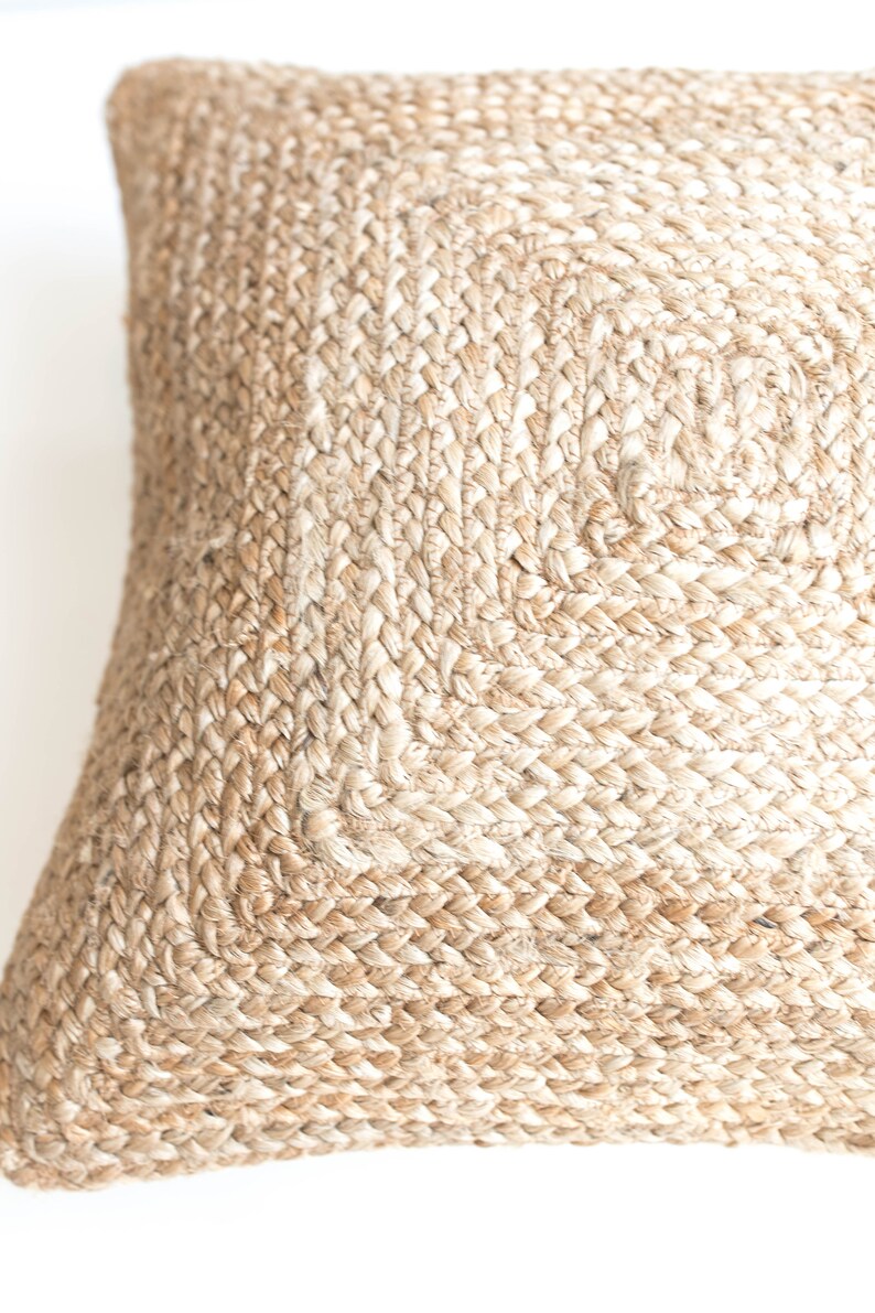 Bohemian Jute Pillow Cover Handwoven Pillow Cover Natural Etsy
