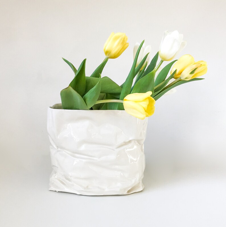 Handmade Ceramic Paper Bag Vase Big Ceramic Vase Paper Bag Etsy