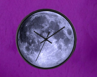 Full Moon Clock Goth Decor Spooky Unique Wall Clock Gift For Women Halloween Wall Art Gift For Men