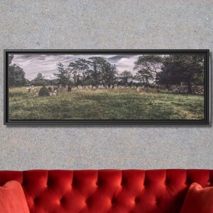 Framed Canvas Wall Art Ancient New England Cemetery, Goth Gift For Horror, Gothic Decor, Dark Landscape, Graveyard Canvas Print