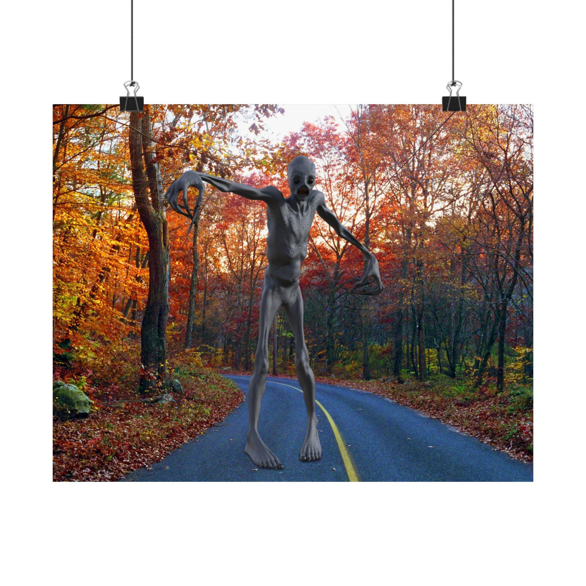 Face Less Rake Creature Mysterious Rake Creature Horror Poster | Dark and Moody Landscape Scary ...