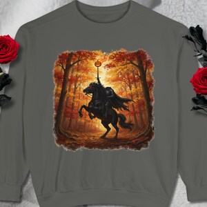Sleepy Hollow New York Sweatshirt, Headless Horseman Crewneck, Halloween Gothic Apparel, Relaxed Fit, Cotton Polyester