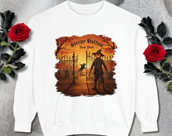 Bluza z nadrukiem Halloween Sleepy Hollow New York | Wzór Jack O'Lantern | Upiorny jesienny prezent | Gildan 18000