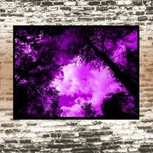 Paarse donkere landschapsposter, Goth-muurkunst, griezelige poster, Goth Girl-cadeau voor vrouwen, griezelig landschap, horrorcadeau voor mannen