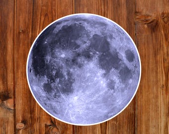 Full Moon Sticker, Water Bottle Goth Sticker, Moon Decal, Horror Gift For Men, Tumbler Laptop Journal, Waterproof Vinyl