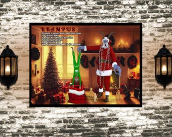 Christmas Krampus Poster | Krampusnacht Krampus Informational Holiday Print | Christmas Horror Decor Gift Idea