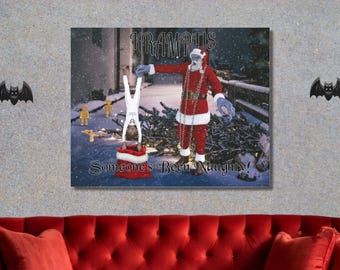 Someone's Been Naughty Krampus Print Canvas | Gothic Horror Wall Art | Christmas Horror Gift