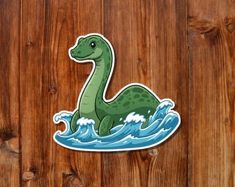 Pegatina del monstruo del lago Ness / Calcomanía de vinilo de Nessie, regalo / Pegatina impermeable con corte preciso