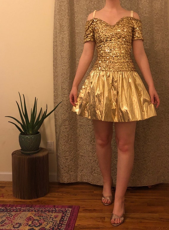 Vintage Gunne Sax Gold Party Dress