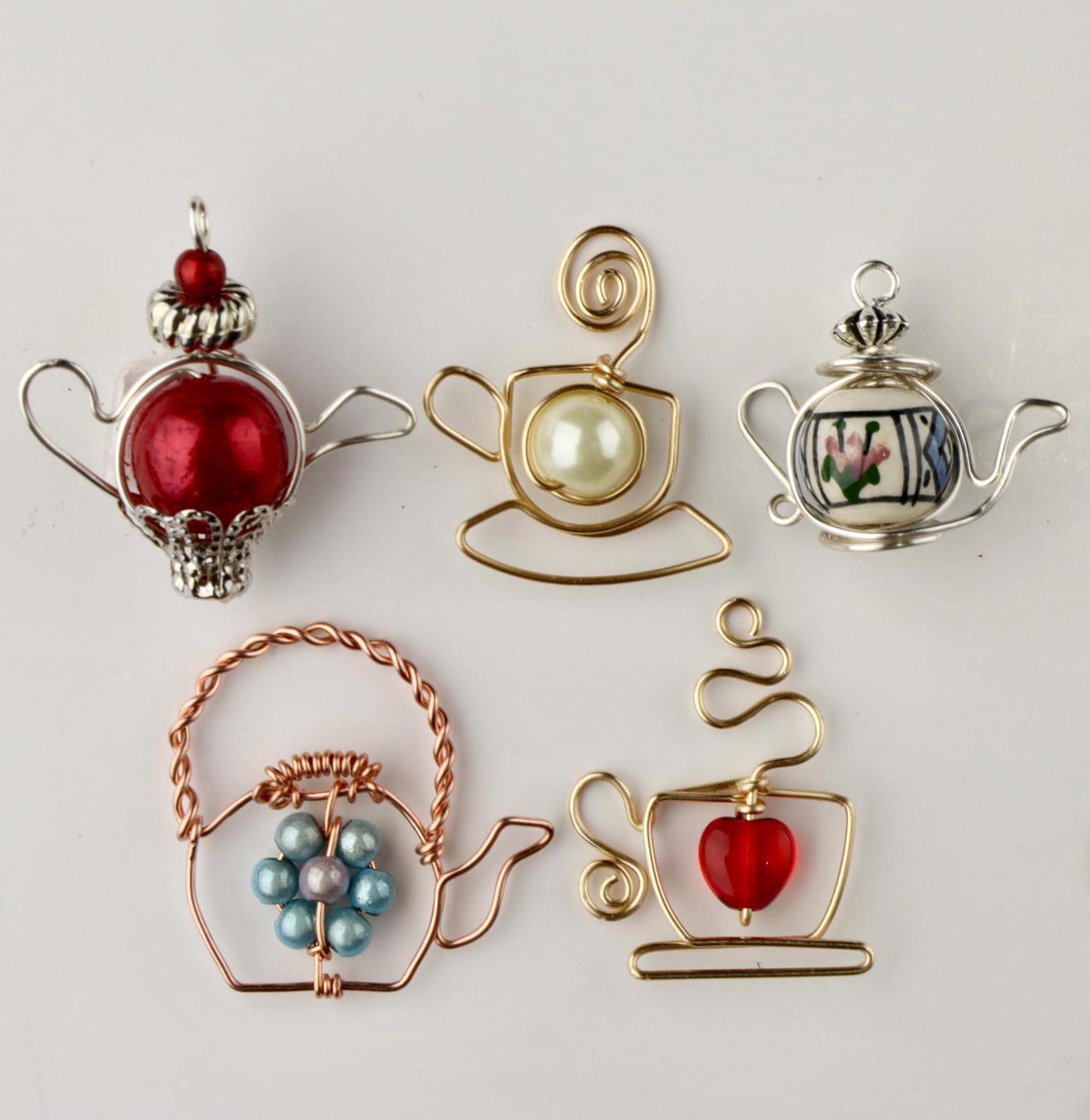 Wire Tea Set Project Printable Teapot Pendant Templates Wire Jewelry Making Pattern PDF ...