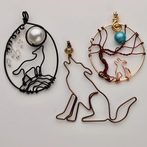 Printable Wolf Pendant Templates Wire Jewelry Making Pattern