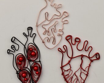 Printable Anatomical Heart Pendants Wire Jewelry Making Pattern PDF Download