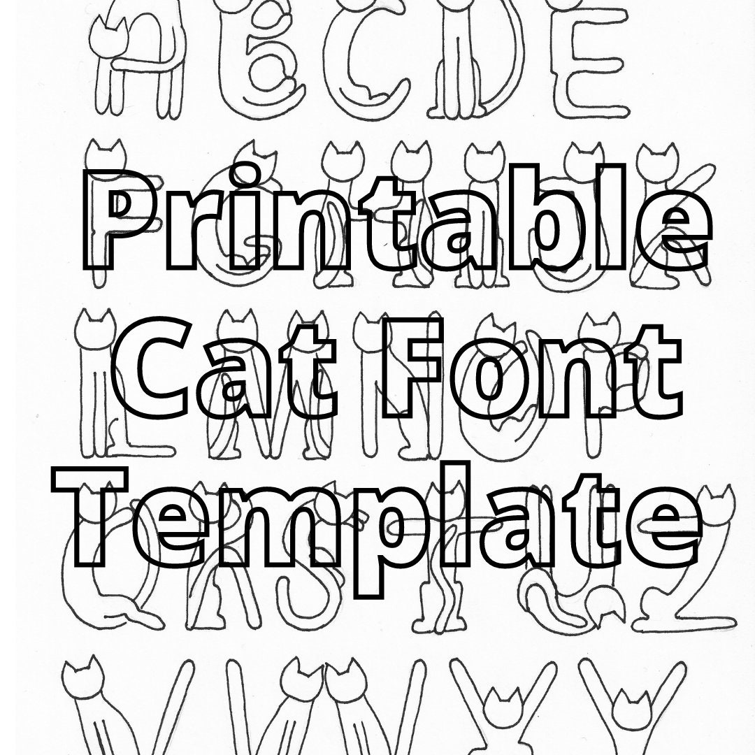 printable pdf template for a z cat letters etsy