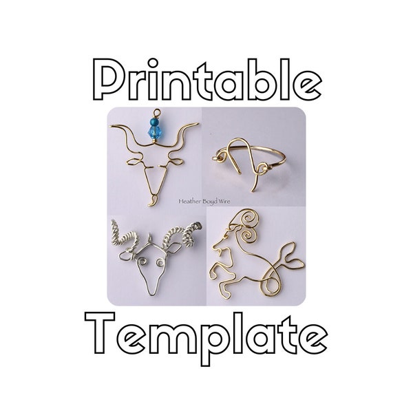 Printable Capricorn Zodiac Jewelry Template // YouTube Tutorial PDF Pattern