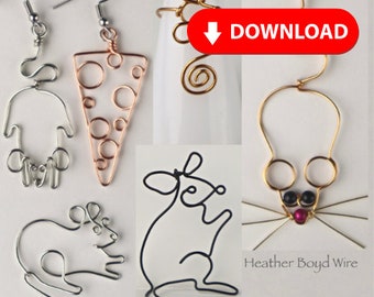 Rats, Mouse & Cheese Wire Jewlery Templates // Heather Boyd Wire YouTube // Digital Download