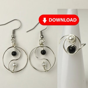 Yin Yang Earrings & Ring Templates  // YouTube Tutorial PDF Pattern