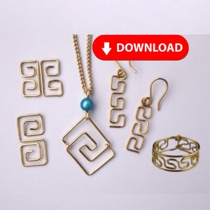 Wire Greek Key Ring Templates  // YouTube Tutorial PDF Pattern