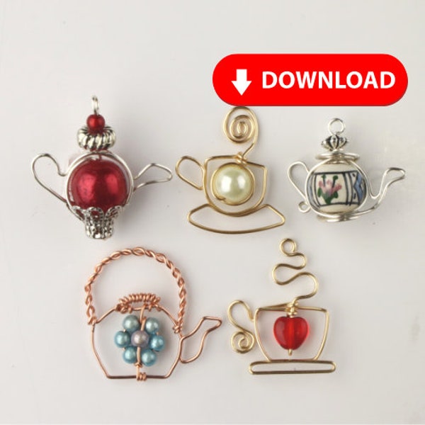 Wire Teapot Pendant Templates  // YouTube Tutorial PDF Pattern