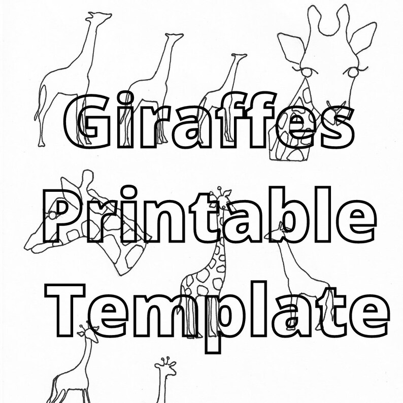 Printable Giraffe Templates Etsy Canada