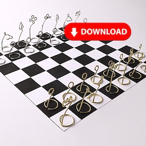 Printable Paperclip Chess Set Template