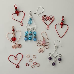 Printable Wire Jig Templates Dragonfly, Heart & Chandelier Earrings Pattern PDF Download
