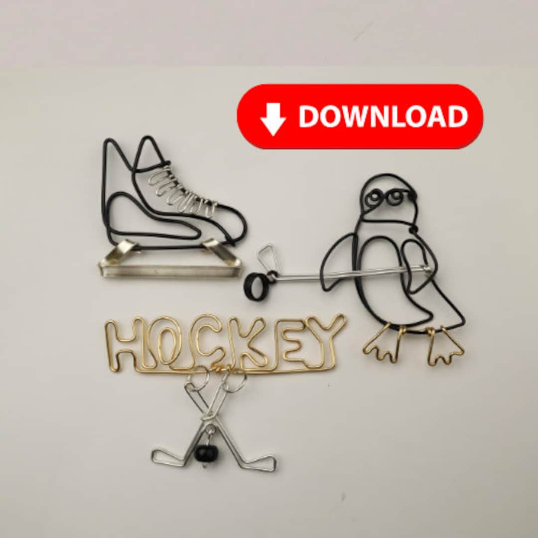 Printable Wire Hockey Pattern Template // Youtube Tutorial PDF Pattern ...