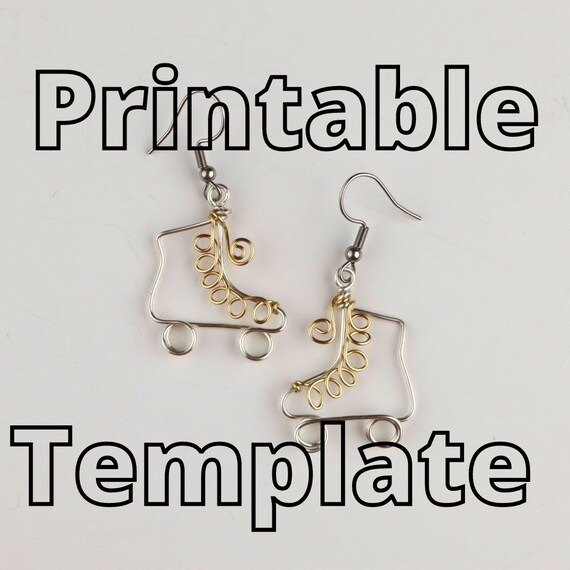 Template Roller Skate Earrings // Youtube Tutorial PDF Pattern - Etsy